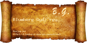 Blumberg György névjegykártya